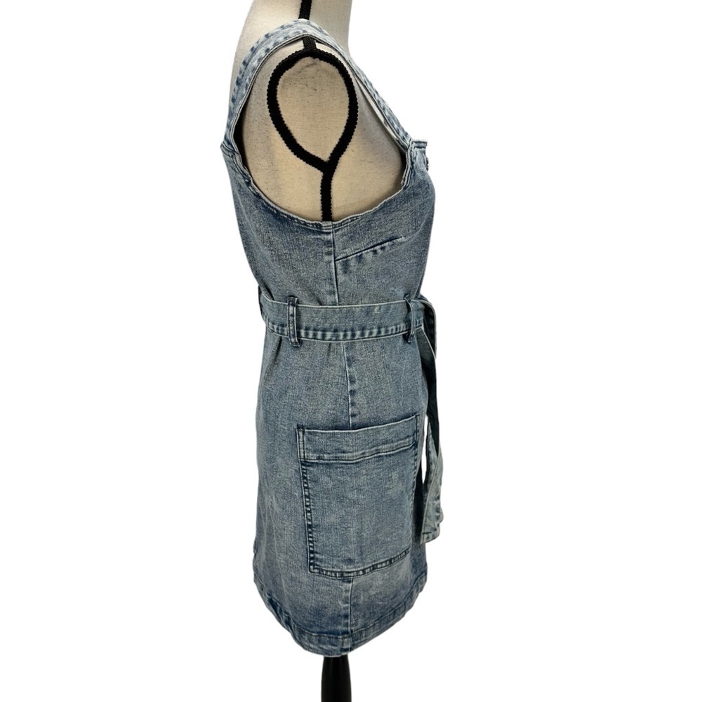 Tinseltown Sleeveless Denim Tank Overall Mini Dress - Blue - size XS - Picture 2 of 10